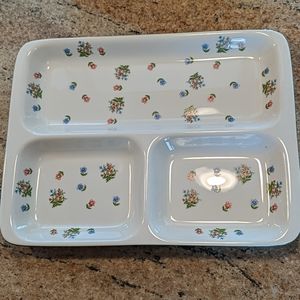 EUC Antique Porcelain Petite Floral Serving Dish